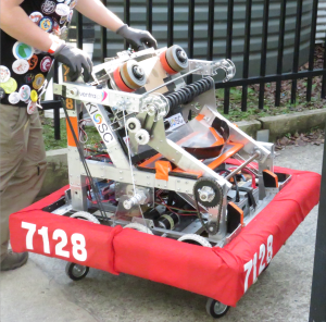 XLR8 robot heading to MRT24 field.